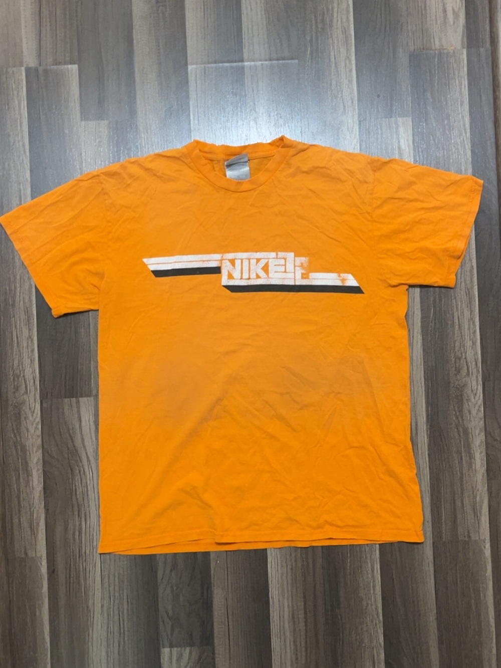 Vintage NIKE Spell Out Mens XL Orange Shirt
